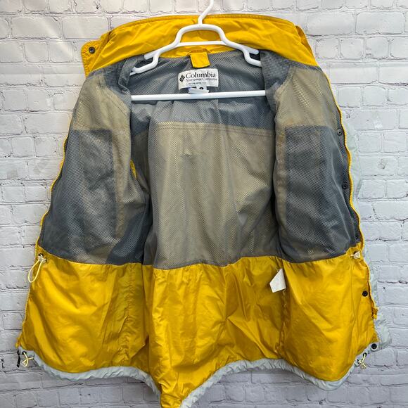 Columbia Womens Interchange Jacket Yellow Black Hooded Waterproof Rain Jacket L - Picture 9 of 12